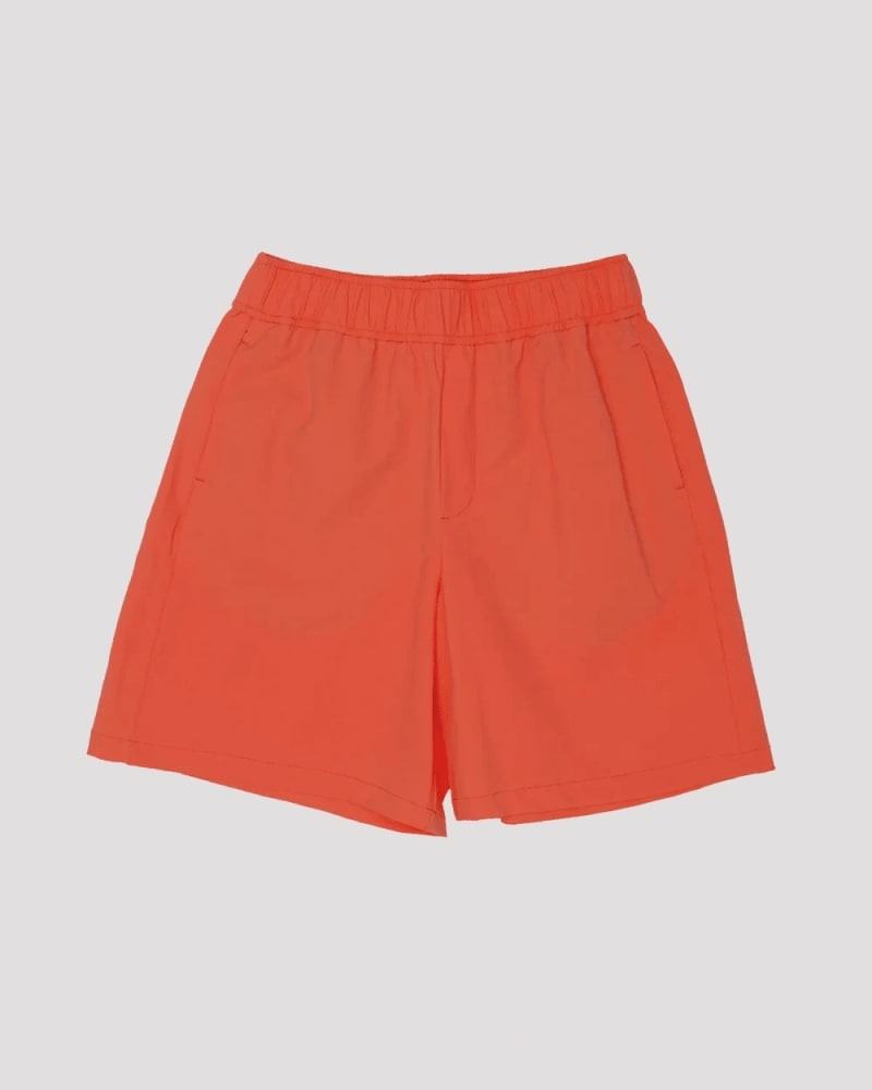 Front of a size L surf's up shorts (7") in Hot Sauce by alder apparel. | dia_product_style_image_id:300738